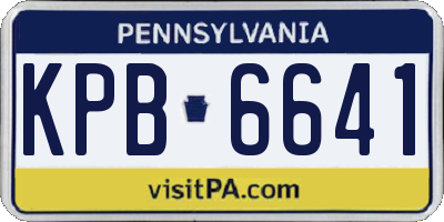 PA license plate KPB6641