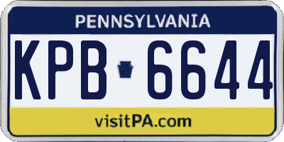 PA license plate KPB6644
