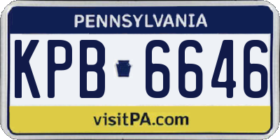PA license plate KPB6646