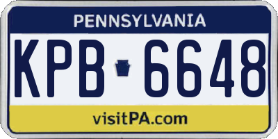 PA license plate KPB6648