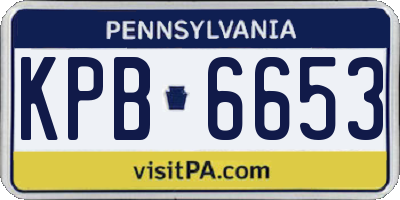 PA license plate KPB6653