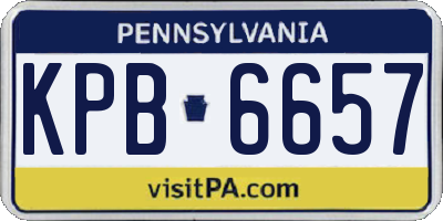 PA license plate KPB6657