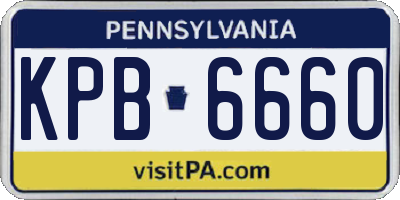 PA license plate KPB6660