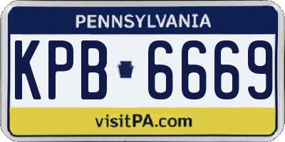 PA license plate KPB6669
