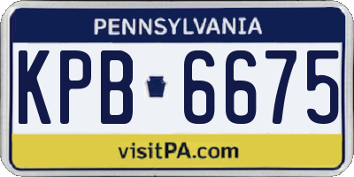 PA license plate KPB6675