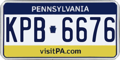 PA license plate KPB6676