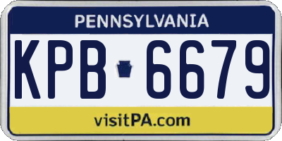 PA license plate KPB6679