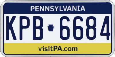 PA license plate KPB6684