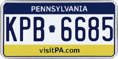 PA license plate KPB6685