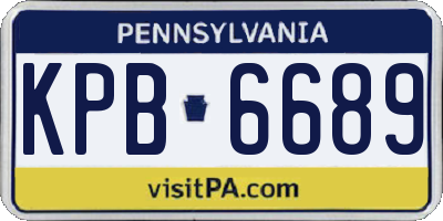 PA license plate KPB6689