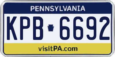 PA license plate KPB6692
