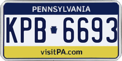 PA license plate KPB6693