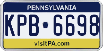PA license plate KPB6698