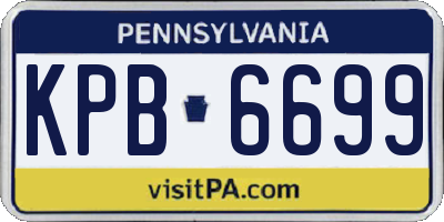 PA license plate KPB6699