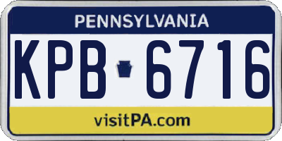PA license plate KPB6716