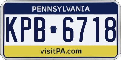 PA license plate KPB6718
