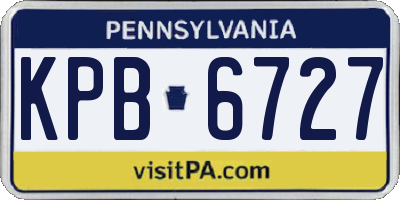 PA license plate KPB6727