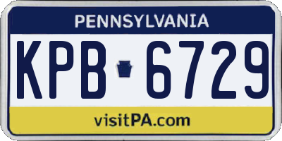 PA license plate KPB6729