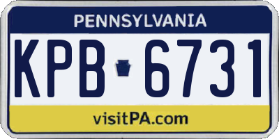 PA license plate KPB6731