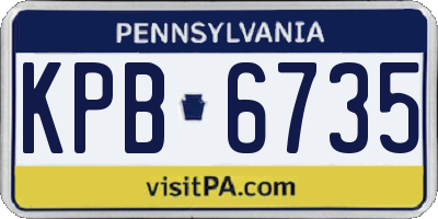PA license plate KPB6735