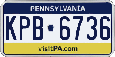 PA license plate KPB6736