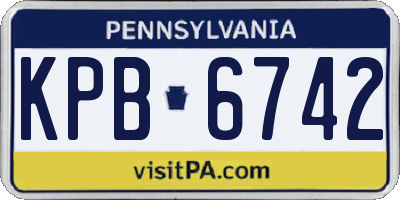 PA license plate KPB6742