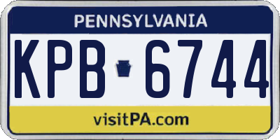 PA license plate KPB6744