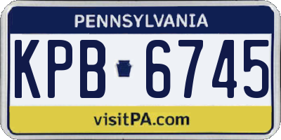 PA license plate KPB6745