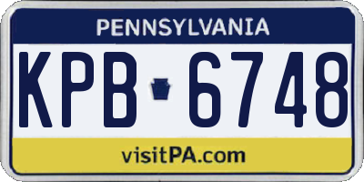 PA license plate KPB6748