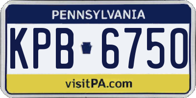 PA license plate KPB6750
