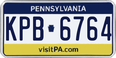 PA license plate KPB6764