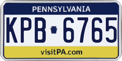 PA license plate KPB6765