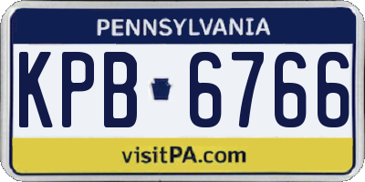 PA license plate KPB6766