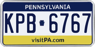 PA license plate KPB6767