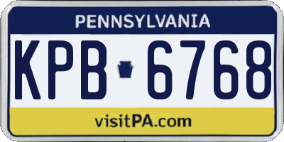 PA license plate KPB6768