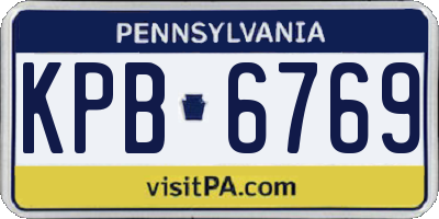 PA license plate KPB6769