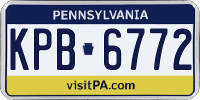 PA license plate KPB6772