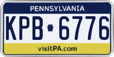PA license plate KPB6776