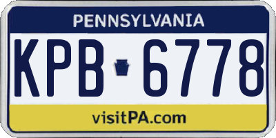 PA license plate KPB6778