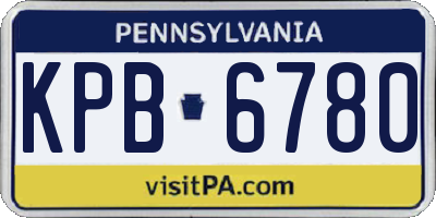 PA license plate KPB6780