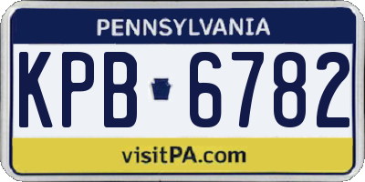 PA license plate KPB6782