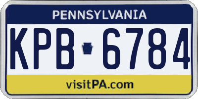 PA license plate KPB6784