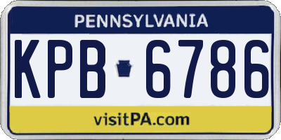 PA license plate KPB6786