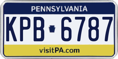 PA license plate KPB6787
