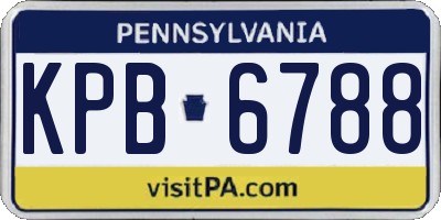 PA license plate KPB6788