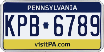 PA license plate KPB6789