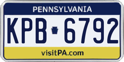 PA license plate KPB6792