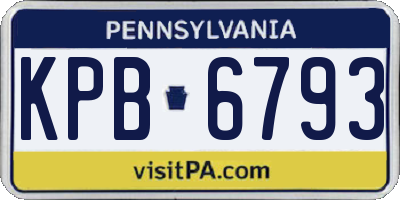 PA license plate KPB6793