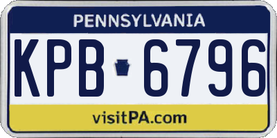 PA license plate KPB6796