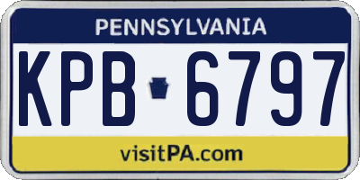 PA license plate KPB6797